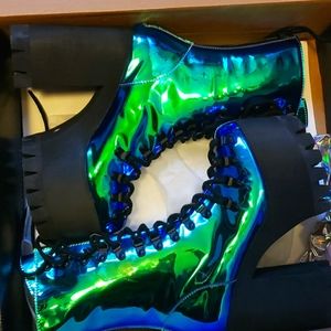 Size 8, 5 inch heel platform boots